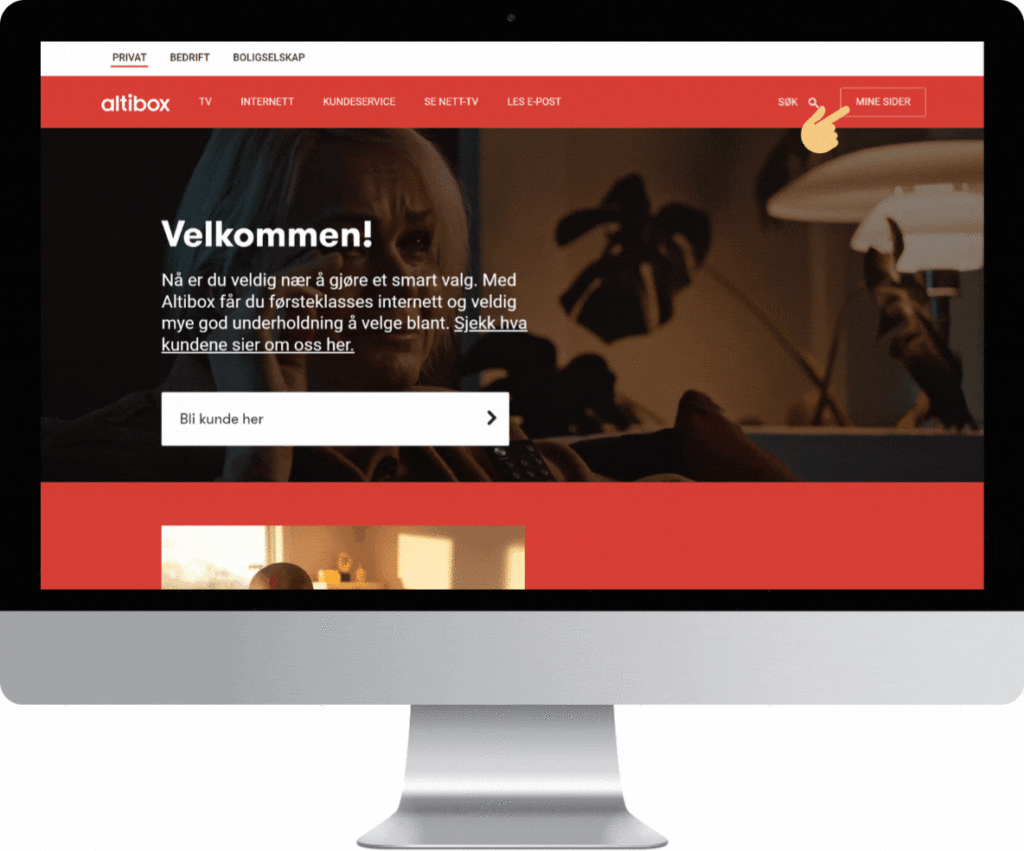 Klikk på mine sider.